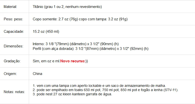 Toaks titânio acampamento pote e copo(375 мл, 450 мл, 550 мл, 650 мл, 700 мл, 750 мл, 800 мл, 900 мл, 1100 мл, мл, мл