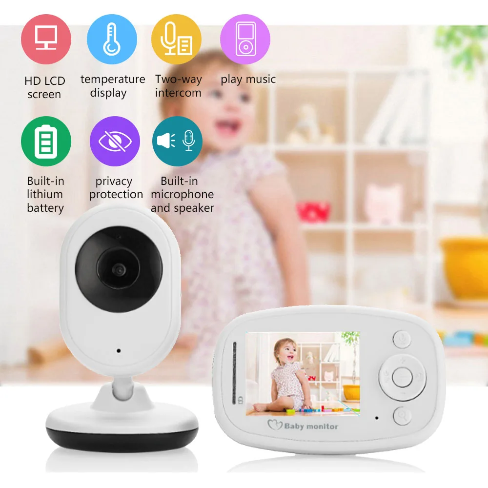 

Wireless Video Baby Monitor Remote Camera and LCD Screen Infrared Baby Nanny Security Camera Night Vision Temperature Monitoring
