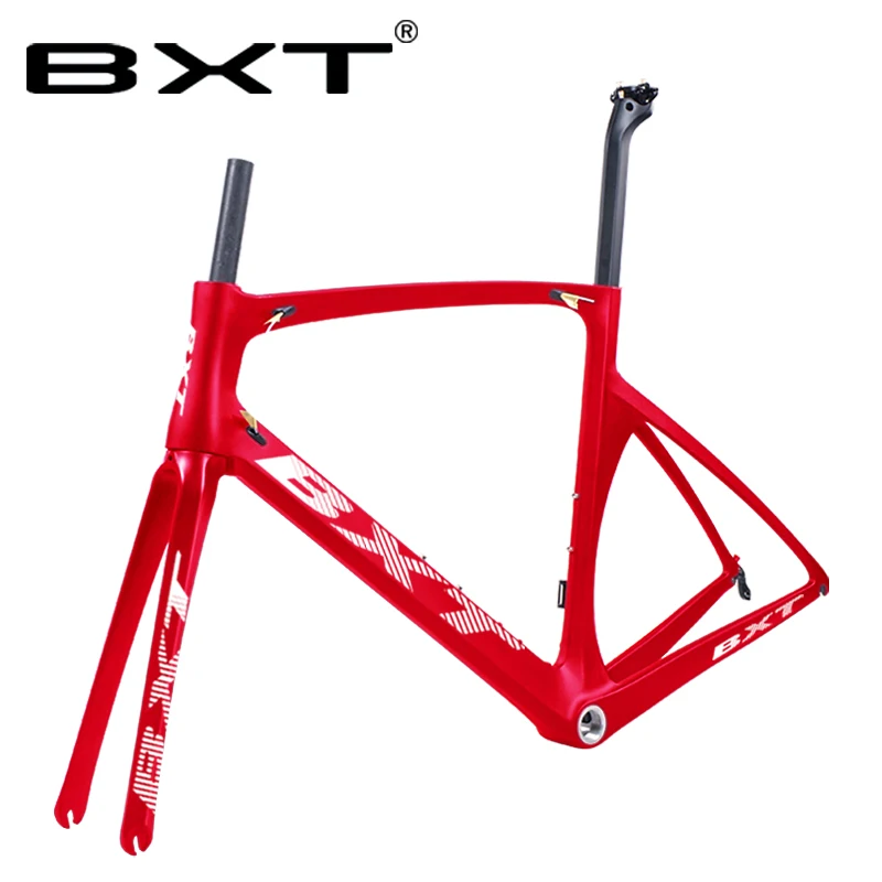 Flash Deal BXT Carbon Road Frame 700C V brakes Di2 Mechanical UD matte glossy cycling race bicycle frameset Free shipping 1