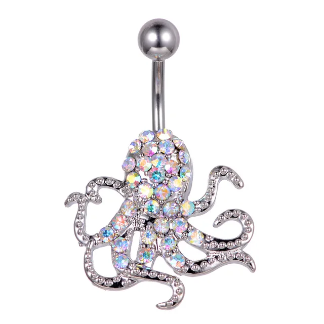 Crystal Scorpion Navel Bell Button Rings 316L Surgical Steel Piercing Navel Rings Body Piercing Sex Body Jewelry Octopus