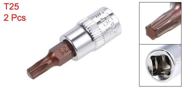 Uxcell 2 шт. Бит гнездо Torx T10/15/20/25/30/40/45/50/55/60 S2 сталь 48 мм длина для DIY ручной работы Автомобильный ремонт латунь