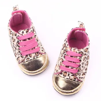

Toddler Baby Girls Shoes Glossy Leopard Infant Soft Sole First Walker Kids Girls First Walkers Infnat New born Baby Shoes Canvas