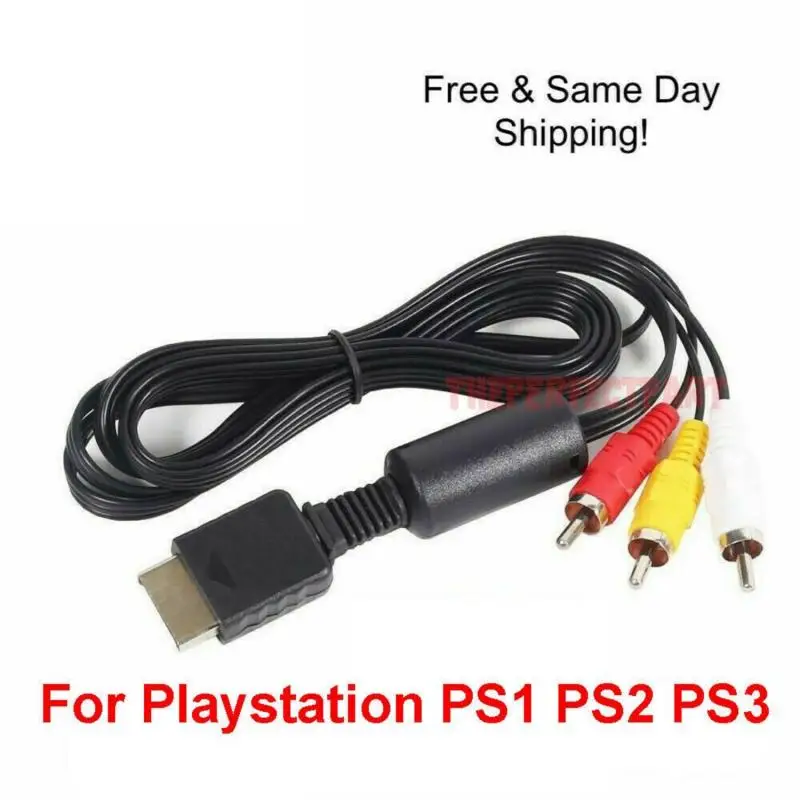 1 шт. AV Аудио Видео кабель Шнур прочный RCA стерео конвертер адаптер для PlayStation PS1 PS2