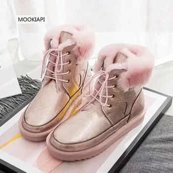

The latest women's snow boots of Chinese brand in 2019, real cowhide, 100% wool, the highest quality shoes, free delivery