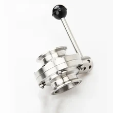 19 мм 25 мм, маленького размера, круглой формы с диаметром 32 мм, 38 мм, 45 мм 51 мм OD 304 Нержавеющая сталь санитарный клапан-бабочка 50,5 мм 64 мм внешний диаметр обоймы клапана подходят 1," 2" Tri Зажим