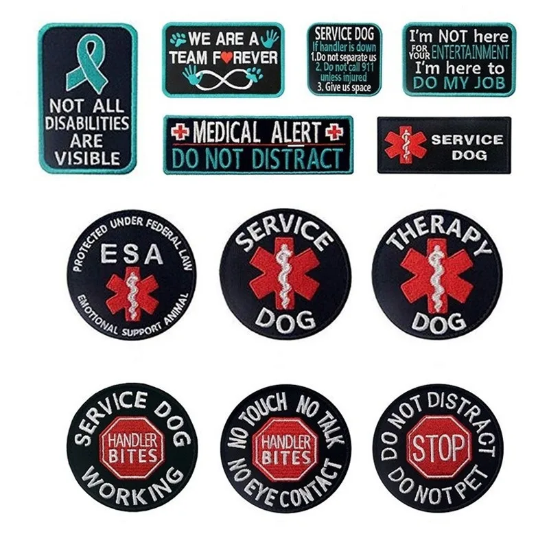 4Pcs Black Dog Patches Patches Service Dog Patch Medical Patch