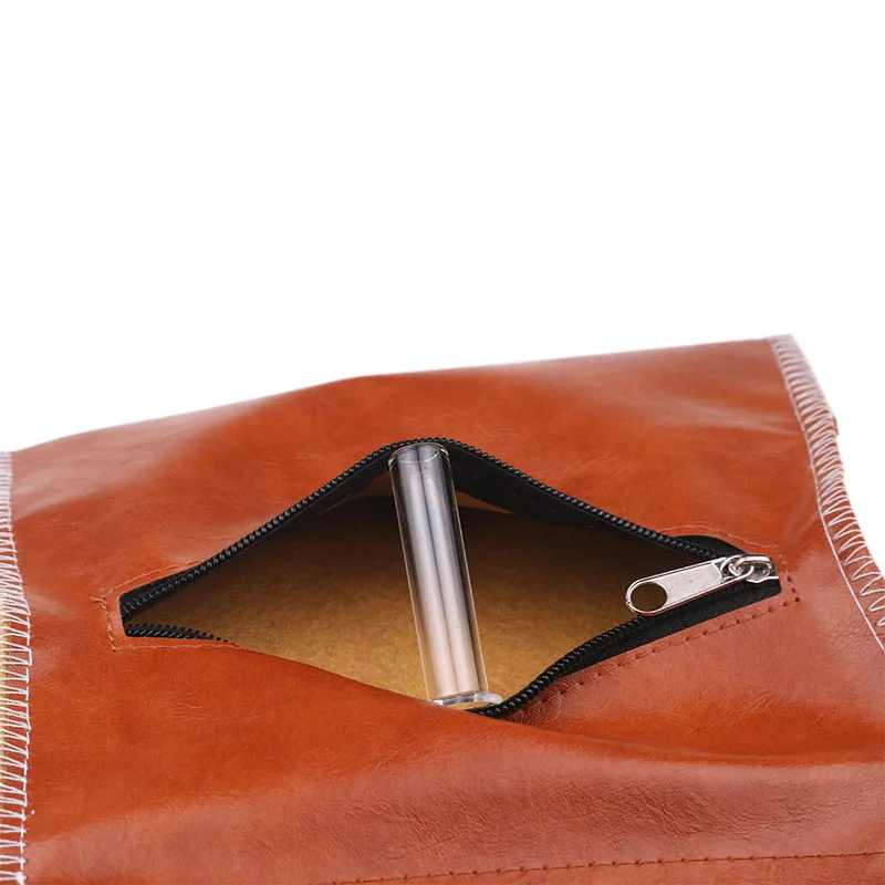 Portable Leather Tobacco Storage Bag Zipper Pouch Buckle Herb Pouch Case Bag Cover 3 Colors