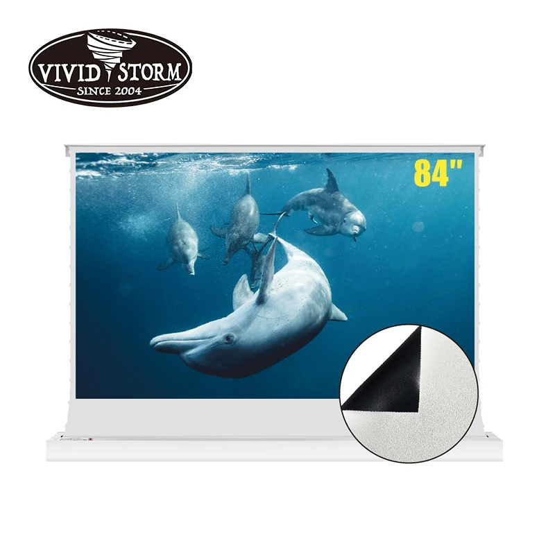 Vividstorm Schermo Per Proiettore Portatile Pop-Up Elettrico Da 84 Pollici Con Materiale Cinematografico Bianco Per Schermo Cinematografico Home Cinem