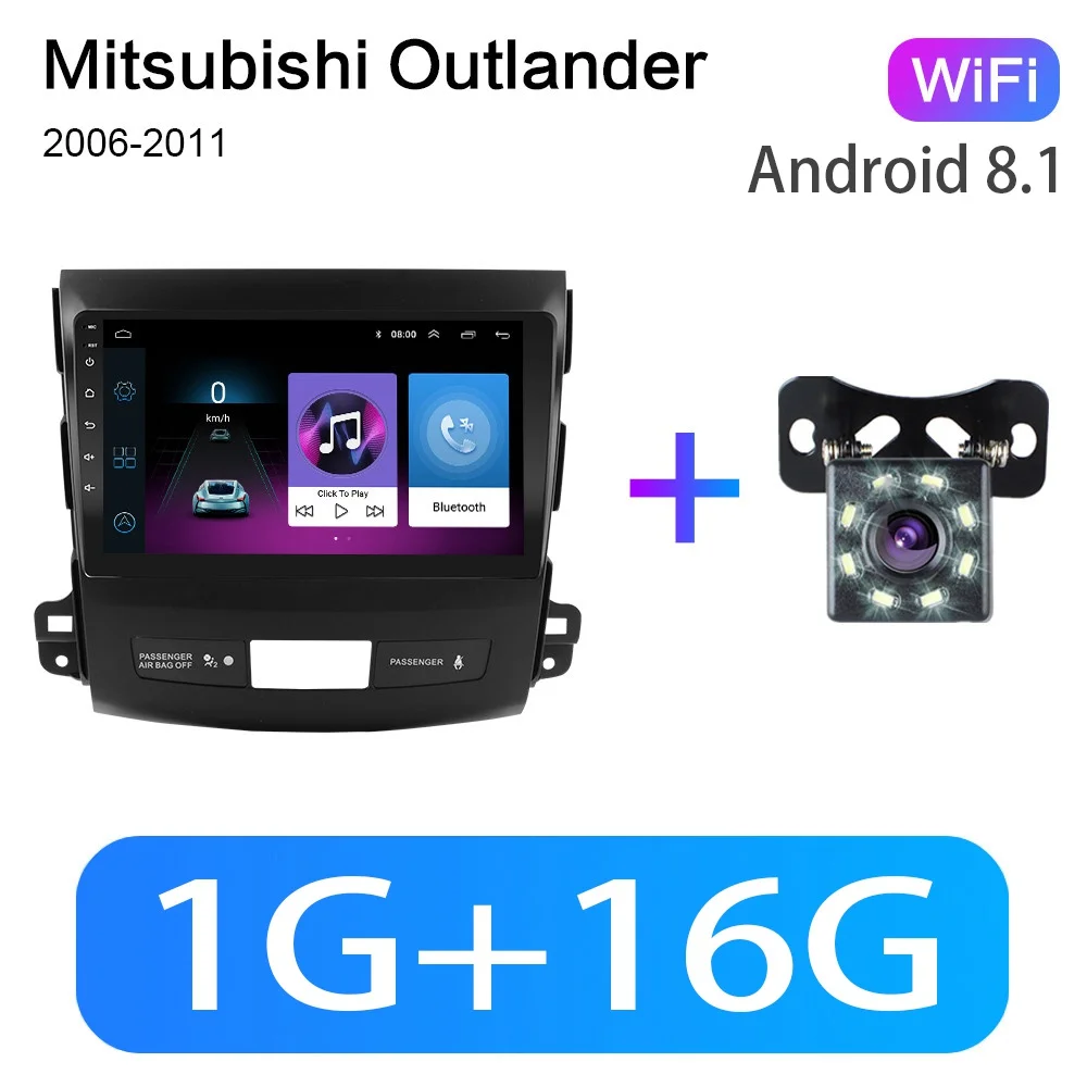 WIFI 1G-16G-8LED 2G+ 32G 9 дюймов 2din Android 8,1 GO Автомобиль Радио DVD плеер для Mitsubishi Outlander XL/Peugeot4007 2006-2011 автомобиль радио gps WI-FI - Цвет: WIFI 1G-16G-8LED