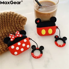 3D чехол для наушников с милым рисунком Микки Мауса и Минни для Apple AirPods Pro 3 чехла из мягкого силикона Air Pods 2 1 Аниме Funda брелок