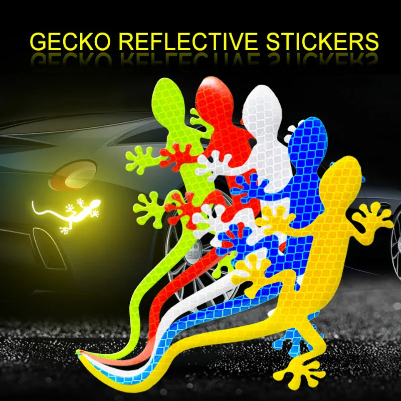 Gecko-pegatina reflectante para coche y motocicleta, cinta de advertencia de seguridad, resistente al agua, para decoración de automóviles