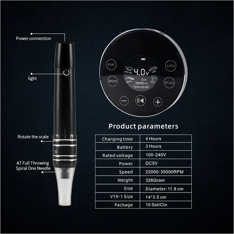 Professional Permanent Makeup Machine Tattoo Gun Eyebrow PMU Machine Pen For Up Eyebrows Eyeliner Lip Microblading Makeup Kit