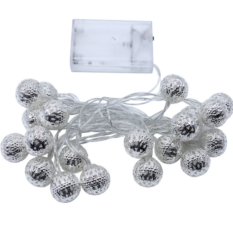 Рождественское украшение LED железный шар свет 2 5 м 20LED золотой серебряный полый