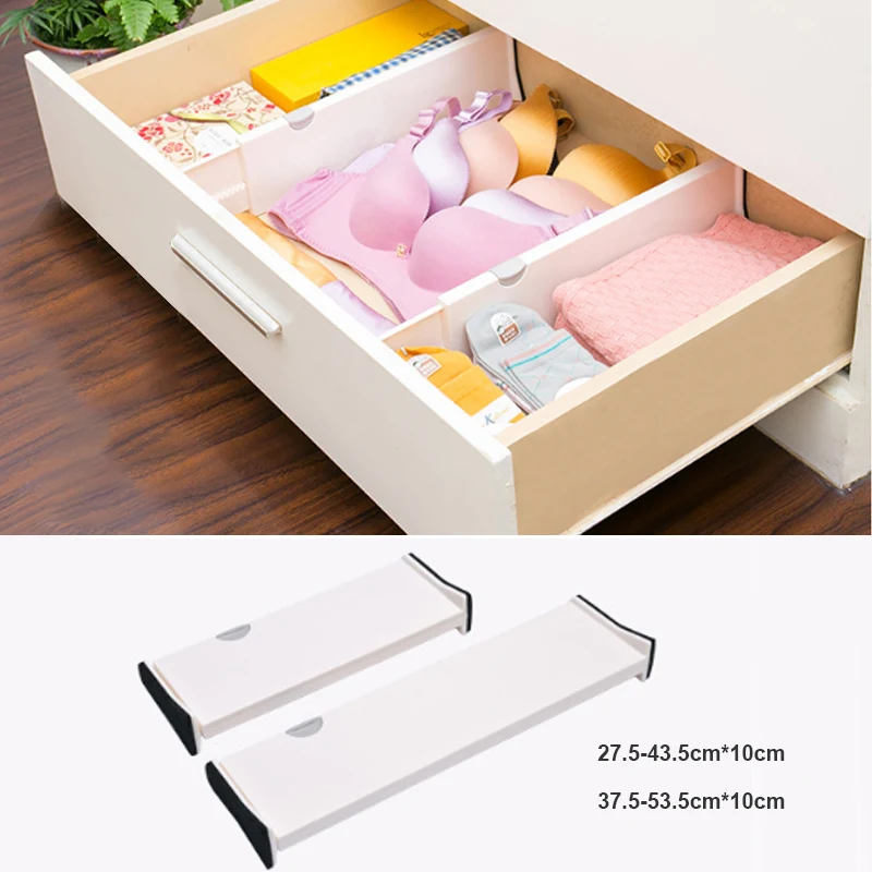 Plastic Drawer Dividers White Spring Expandable Kitchen Bedroom Organizer Storage Partition Board DIY Home Office S/L | Дом и сад