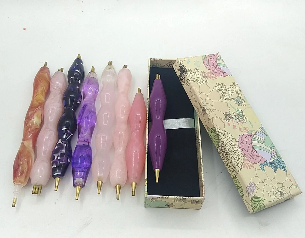 New Brand customize Drill Pen for Diamond Painting tools Embroidery Accessories Point Mosaic Tool Hand Carved Resin Pens