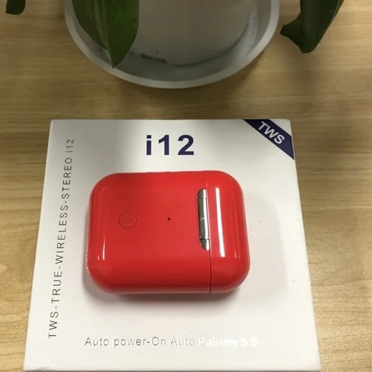 i12 tws Red I12 tws беспроводные Bluetooth наушники гарнитура Питьевая стерео Hifi Bluetooth 5,0 сенсорное управление Air i11 наушники PK i9s I7s tws - Цвет: i12 tws Red