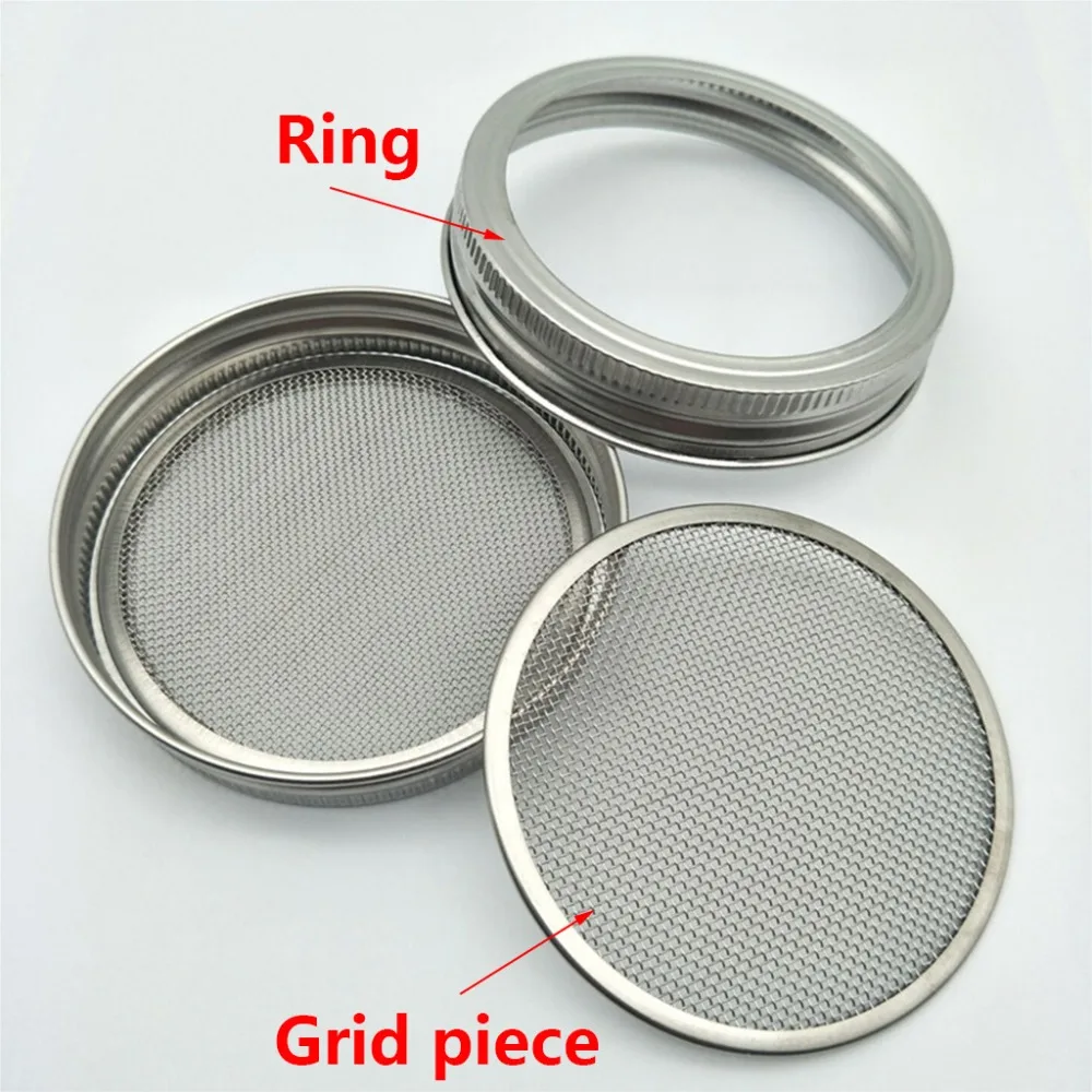 Kenley Seed Sprouter Kit-Вспыхивающие банки с крышками из нержавеющей стали-Germinator Set для выращивания ваших собственных ростков