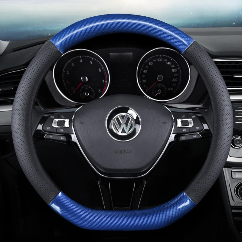 Car Steering Wheel Cover Leather Carbon Fiber for Opel Astra g/gtc/j/h Corsa Antara Meriva Zafira Insignia Mokka KX3 KX5