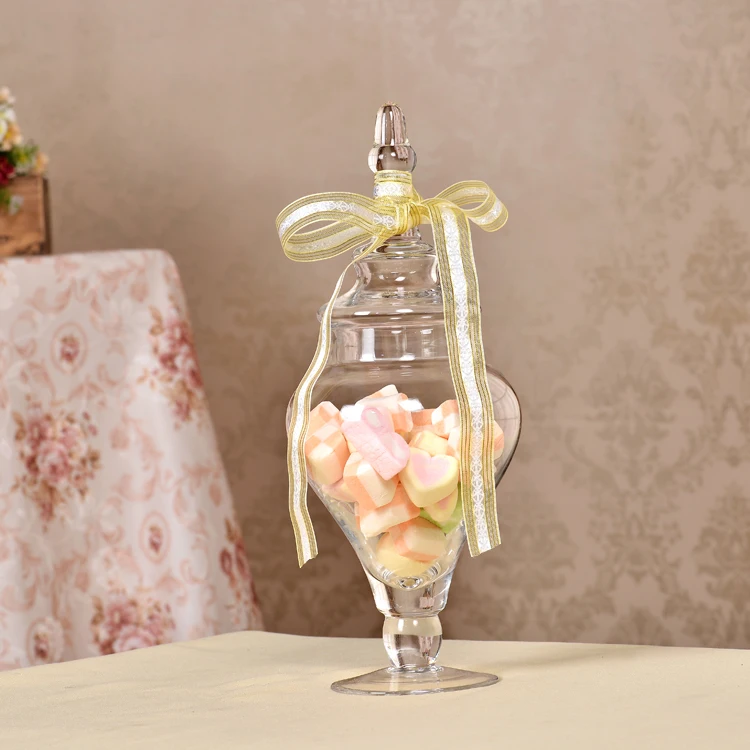 Transparent Glass Candy Jar with Cover Wedding Dessert Display Stand Home | Дом и сад