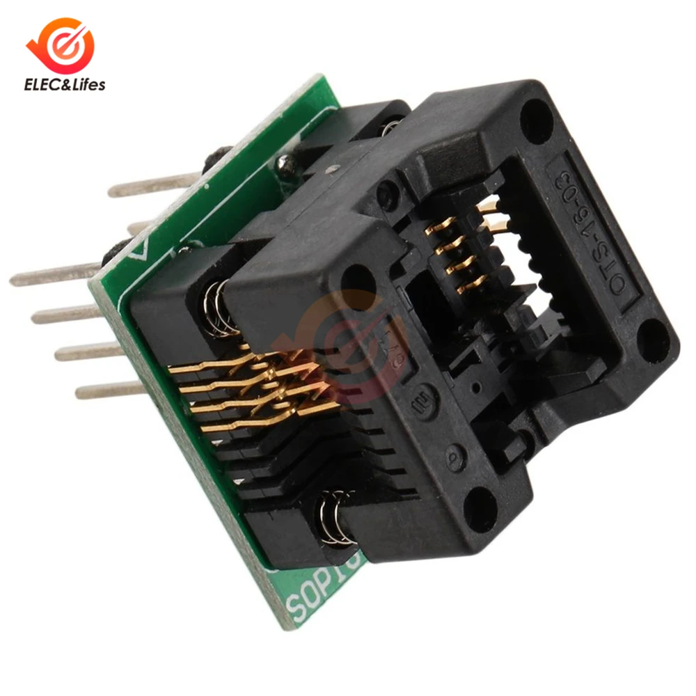 

SOIC8 SOP8 to DIP8 Wide-body narrow-body Seat wide 150mil 200mil Programmer Adapter Socket Green and Blue