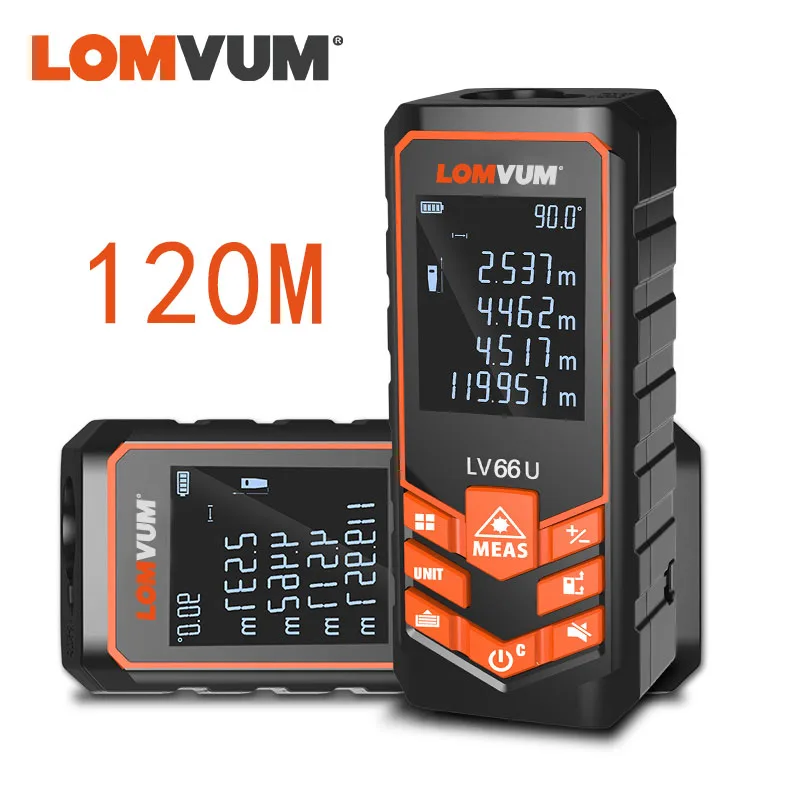 LOMVUM 66U Laser Rangefinder 120M Laser Roulette Digital Laser Distance Meter Level Tape Build Measure Device Ruler Test Tools|laser distance measurer|distance measurerdigital laser distance meter - AliExpress