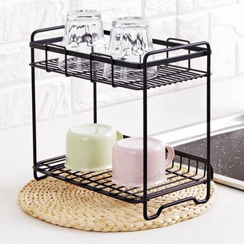 

Wrought Iron Storage Rack Multi-Storey Sundries Storage Shelf for Kitchen Bathroom Bedroom Balcony