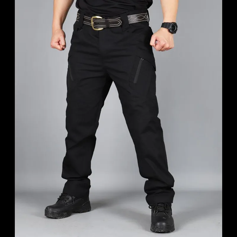 Черный Pantalon hombre,, Мужские штаны-карго для городской тренировки, пешего туризма, тактические, IX9, мужские военные уличные спортивные штаны, штаны для бега в стиле хип-хоп - Цвет: Черный