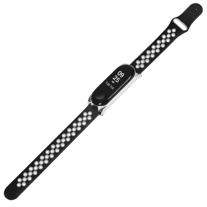 Силиконовый ремешок с металлическим чехлом для Xiaomi Mi Band 3/4 OUJ99