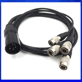

4 in 1 Power Cable XLR 4PIN to 4 Pcs Hirose 4-pin plug connector for Sound Devices 688/664/ ZOOM F8 power line