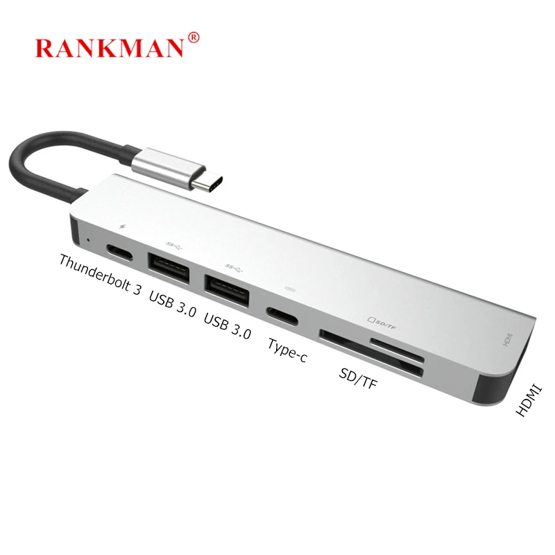 Rankman Type-C к HDMI 4K USB C PD SD TF кардридер USB 3,0 адаптер концентратор для MacBook Samsung S10 Dex Huawei Mate30 ТВ проектор Rankman Type-C к HDMI 4K USB C PD SD TF кардридер USB 3,0 адаптер концентратор для MacBook Samsung S10 Dex Huawei Mate30 ТВ проектор