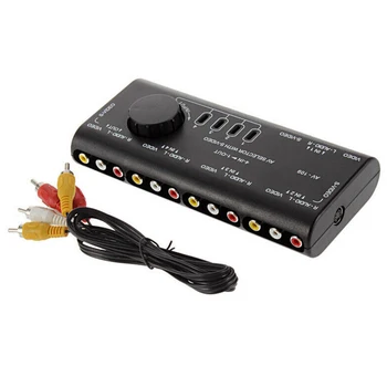 

Distributor Signal Splitter TV DVD Selector Easy Apply Home Switch Box 4 In 1 Out Audio Video Portable Stable Professional