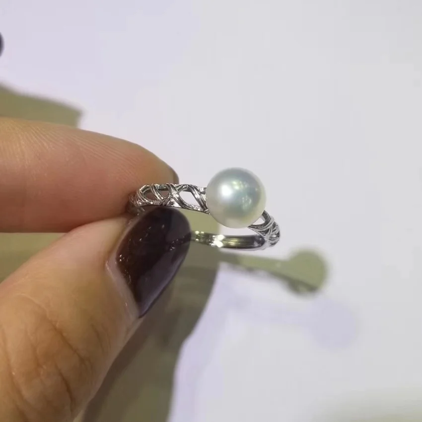 YIKALAISI 925 Sterling Silver Jewelry Pearl rings Fine Natural Pearl jewelry 6-7mm rings For Women wholesale