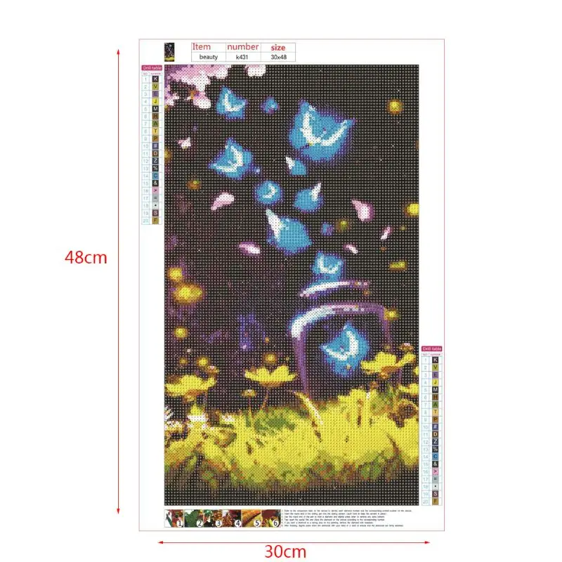 Butterfly DIY 5D Full Drill Diamond Painting Embroidery Cross Stitch Kit Rhinestone  Home Decoration Craft Q6PE