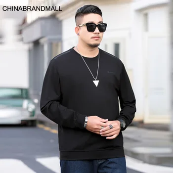 

2020 Season Men Plus Fat Plus Size Solid Color Joker Round Neck Long Sleeve Male Fat Man Round Neck Sweater