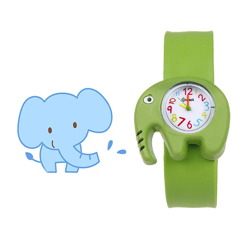 1 Pcs Children Kids Wrist Quartz Watch Silicone Strap Cute Cartoon Style Fashion Birthday Gift SER88