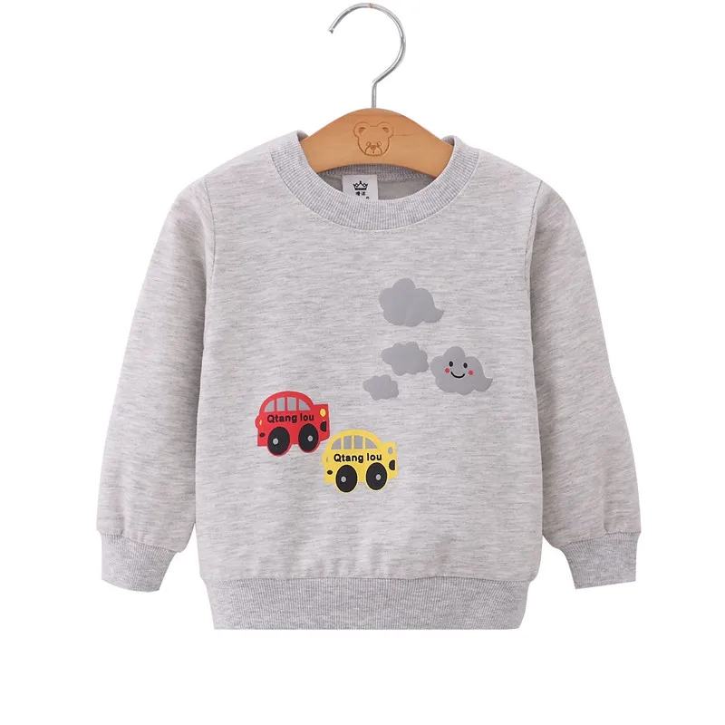 Свитера для маленьких девочек; свитер на зиму, весну и осень; футболка с длинными рукавами и рисунком; детская одежда; свитер для маленьких мальчиков - Цвет: Темно-серый