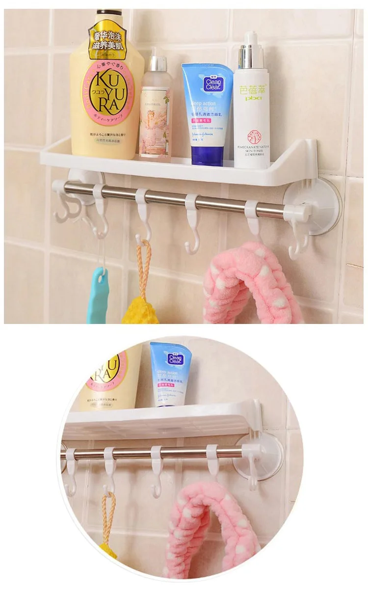 Кухня плитка отверстие пробиваемые крючки для стены контейнер на присоске Полка, туалетный ванная комната Nailless seamless полотенцесушитель оптом