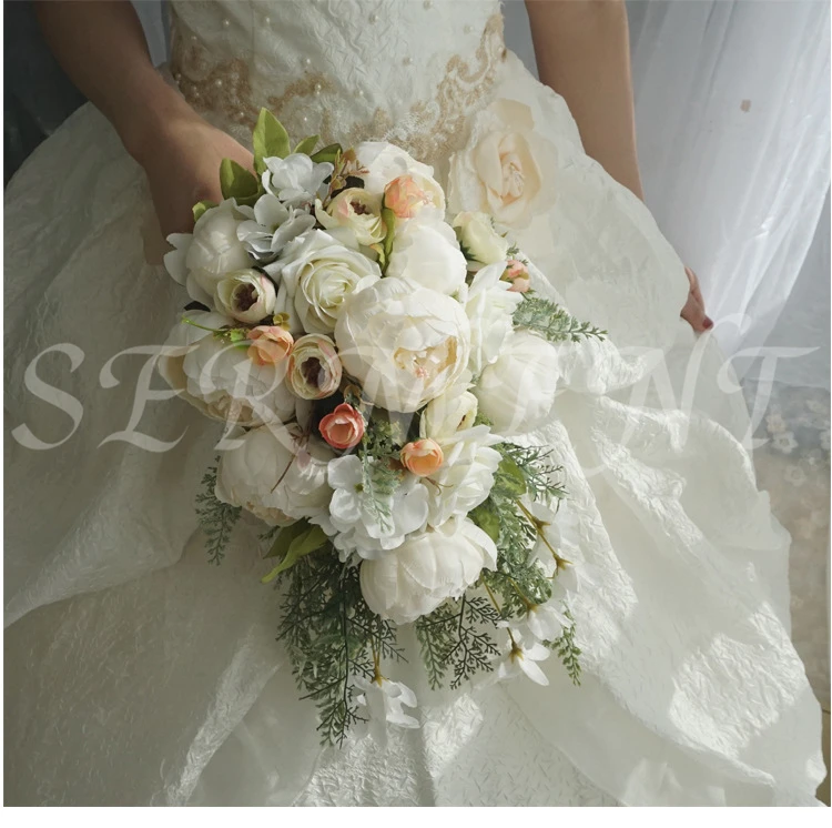 Peony Drooping Holding Flowers Wedding Bouquet for Brides Height 18.89inch Width 9.84inch Weight 0.38kg Linen Free Shipping Peony Drooping Holding Flowers Wedding Bouquet for Brides Height 18.89inch Width 9.84inch Weight 0.38kg Linen Free Shipping