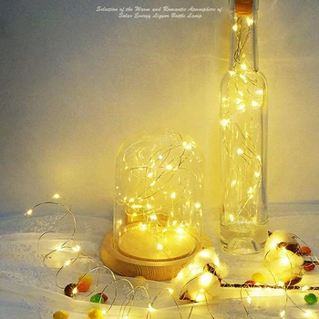 

LED Colored Starry Cork Lights Solar Powered Mini Copper String Lights