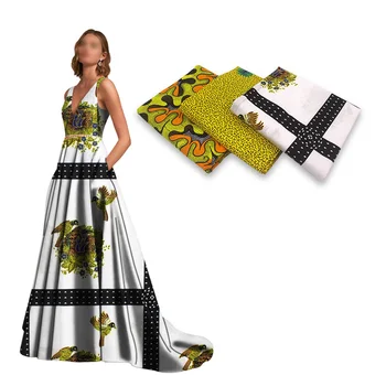 

African wax fabric 6yards ankara cotton material african wax prints cotton ghana wax fabric for dress wholesale