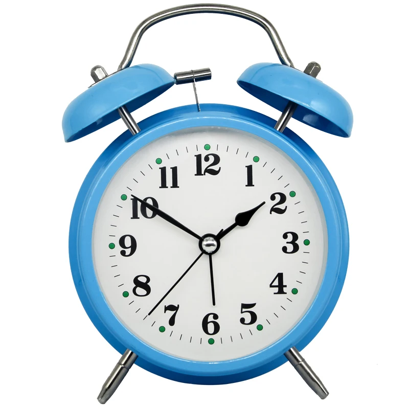 Simple Bedside Small Alarm Clock Night Light Creative Metal Alarm Clock