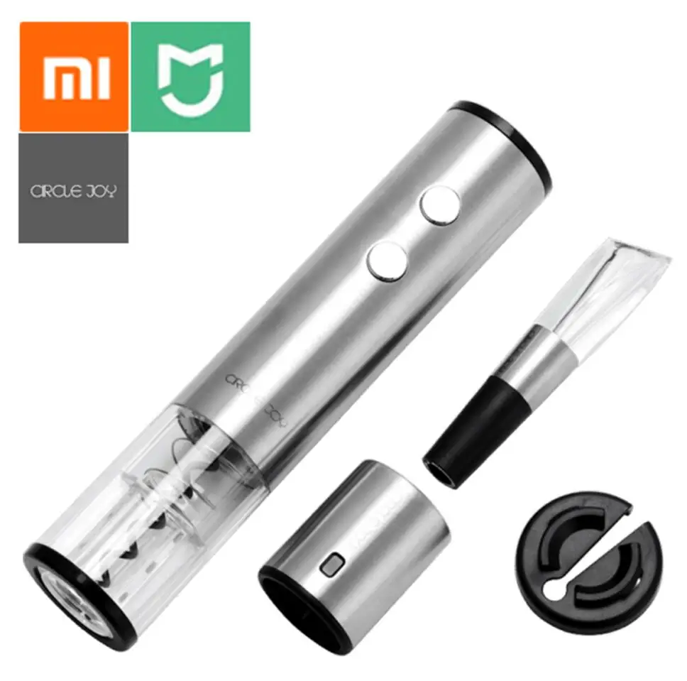 

Xiaomi Mijia Circle Joy Electric Bottle Opener Stainless Steel Mini Wine Stopper Wine Decanter Aerator for Xiaomi Smart Home