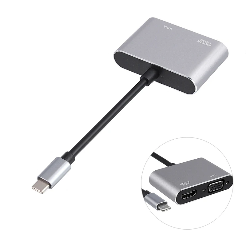 USB 3,1 type C к VGA многопортовый адаптер USB C к HDMI 4K конвертер UHD порт концентратор