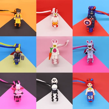 

Disney Anime Toy Story 4 Marvel Buzz Lightyear Bracelet Building Blocks Action Figure Toy Woody Spiderman Bracelet Kid Gift Toys