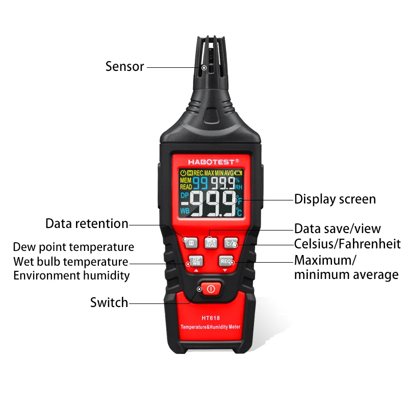 Measurement & Analysis Instruments LCD Digital Handheld Thermometer