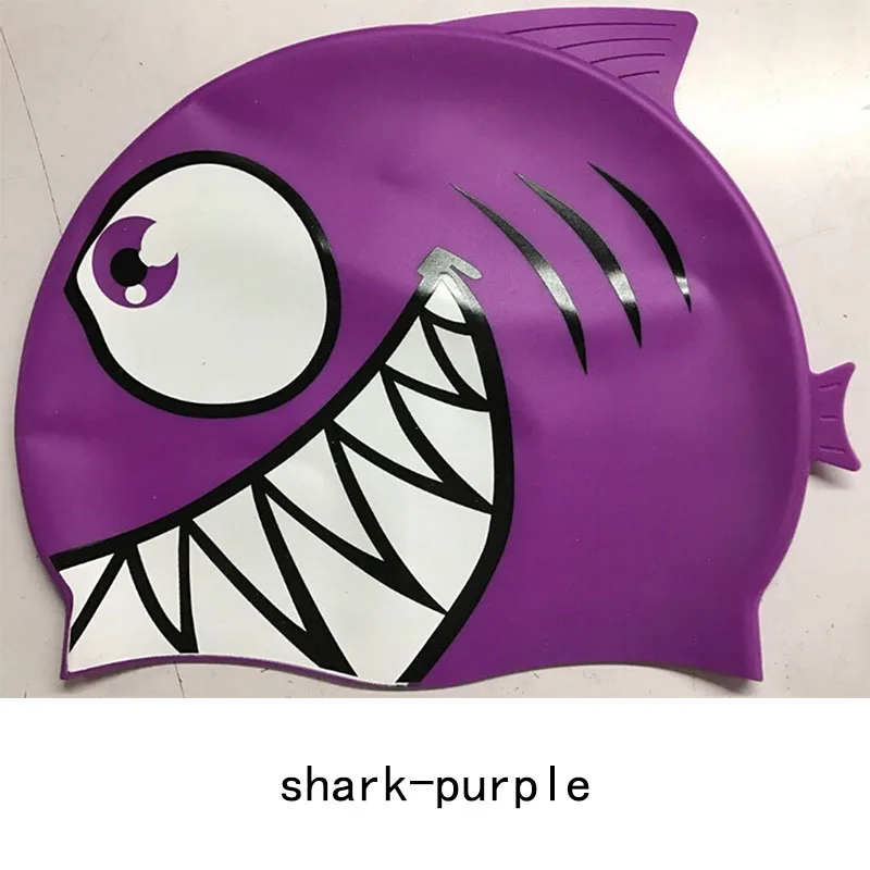 Swimming Cap Silicon Kids Children Boys Girls Baby Diving Swim Cap Hat Ear Protector Printing Silicone Waterproof Caps cute