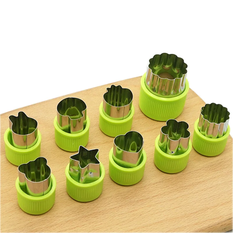

9pcs/set Stainless Steel Fruit And Vegetable Cutting Mould Flower-shaped Cake Cookies Cutter DIY Kitchen Accessories