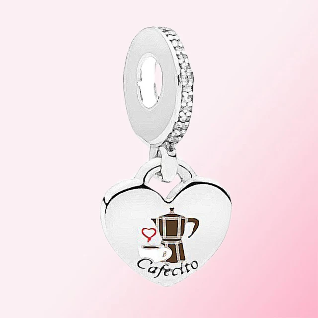 925 пробы, серебряные, 1:1, семейные милые сердечки, крест, полуночная звезда, замок для отдыха, солнечные очки кофейного цвета, очаровательные - Окраска металла: Светло-желтый цвет