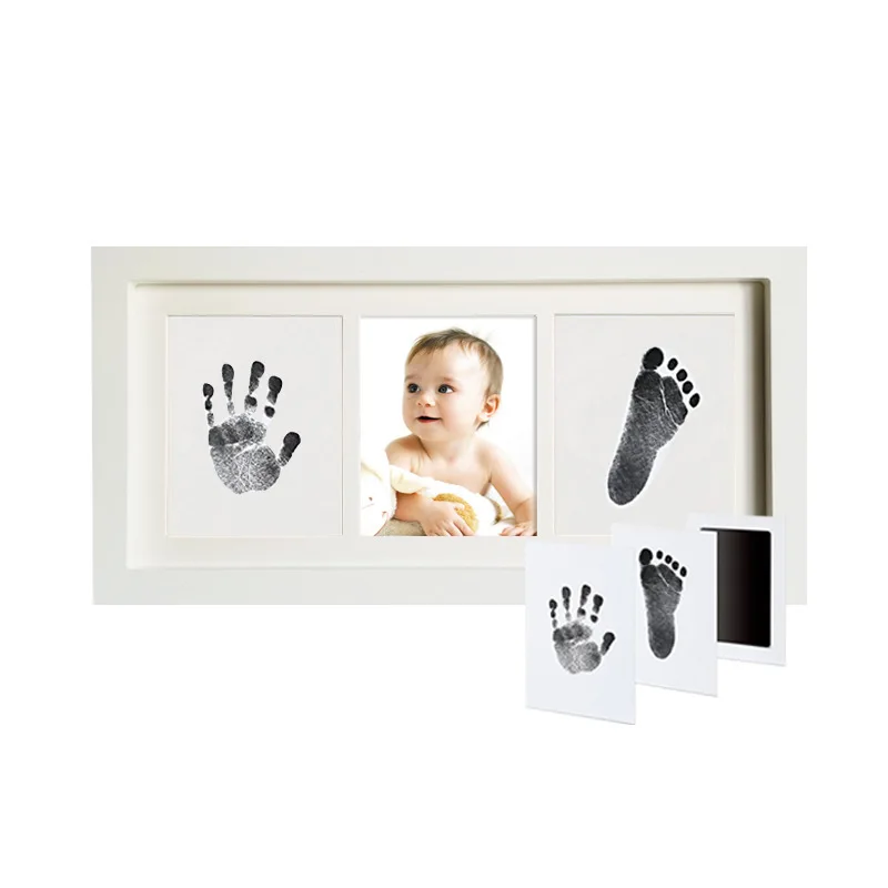 Baby Hand Footprints Three Case Photo Frame Combination DIY Art