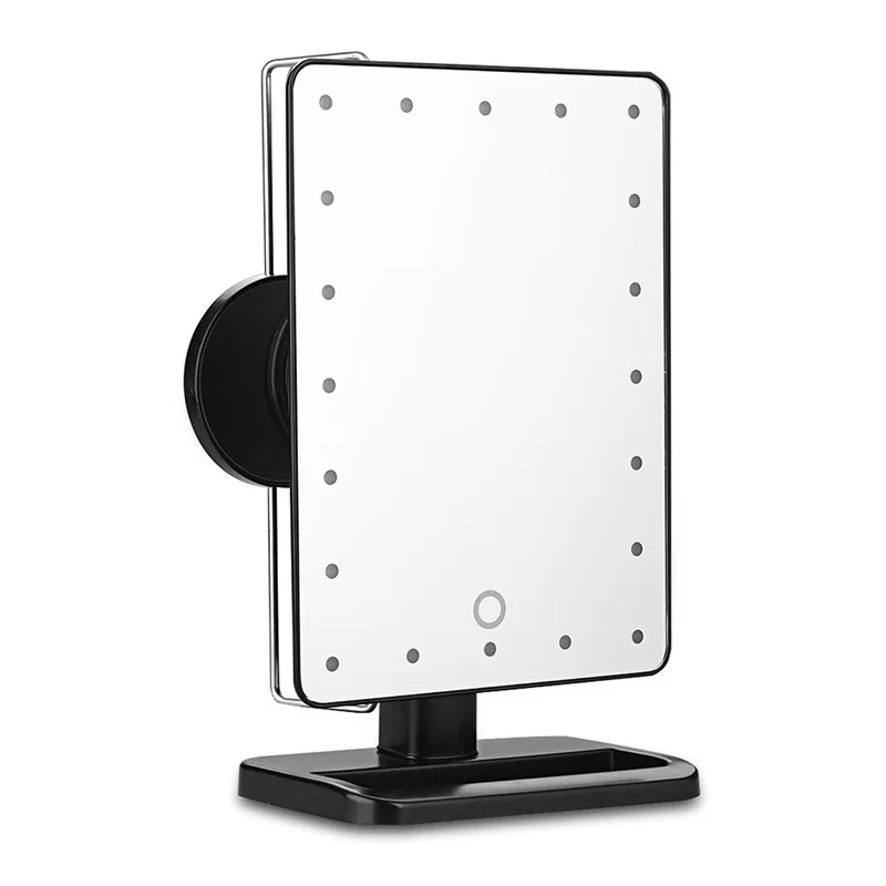 

NEW-20 LED Light Touch Screen Make-up Mirror Cosmetic Stand Mirror 10X Magnifying Black